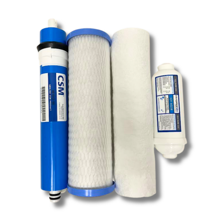 4-Stage RO Replacement Kit, 3 Filters + 50 GPD Membrane