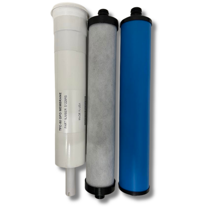 Microline 3-Stage RO Replacement Kit, Two Filters + 50 GPD Membrane