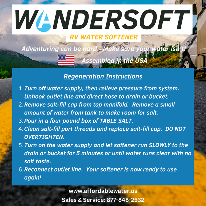 Wandersoft Portable RV Water Softener, 8000 Grains