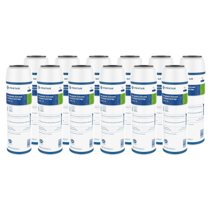 Pentek 10" Granular Activated Carbon Cartridges (Quantity of 12)