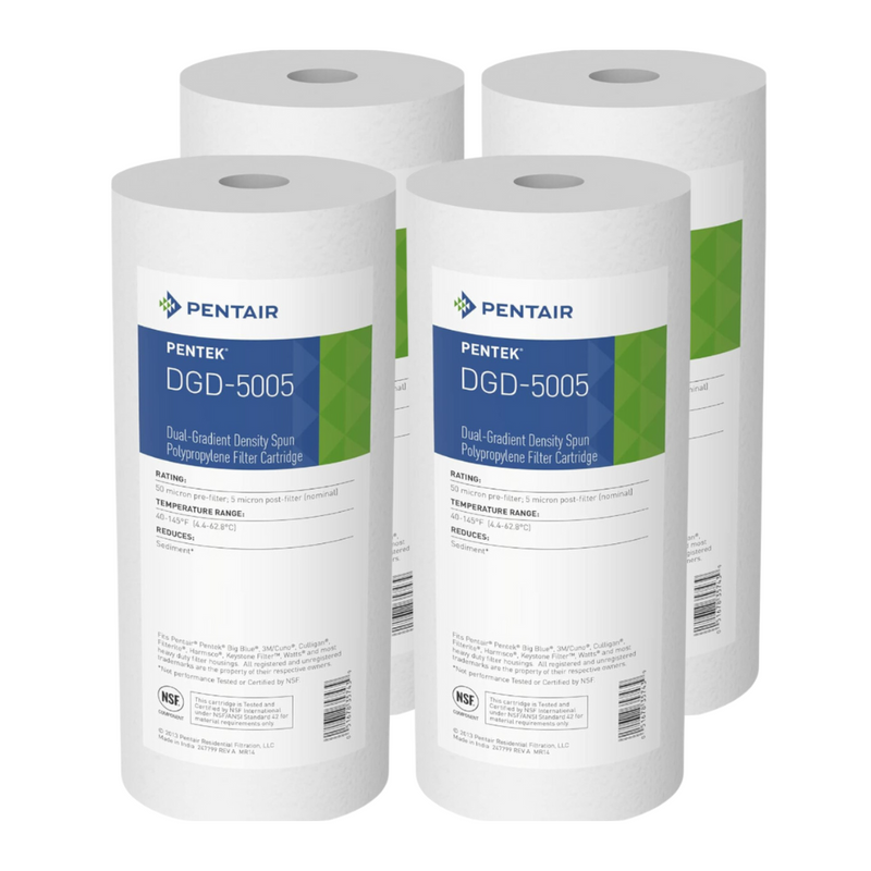 Pentek 10" BB Spun Polypropylene 5-Micron Cartridge (Quantity of 4)