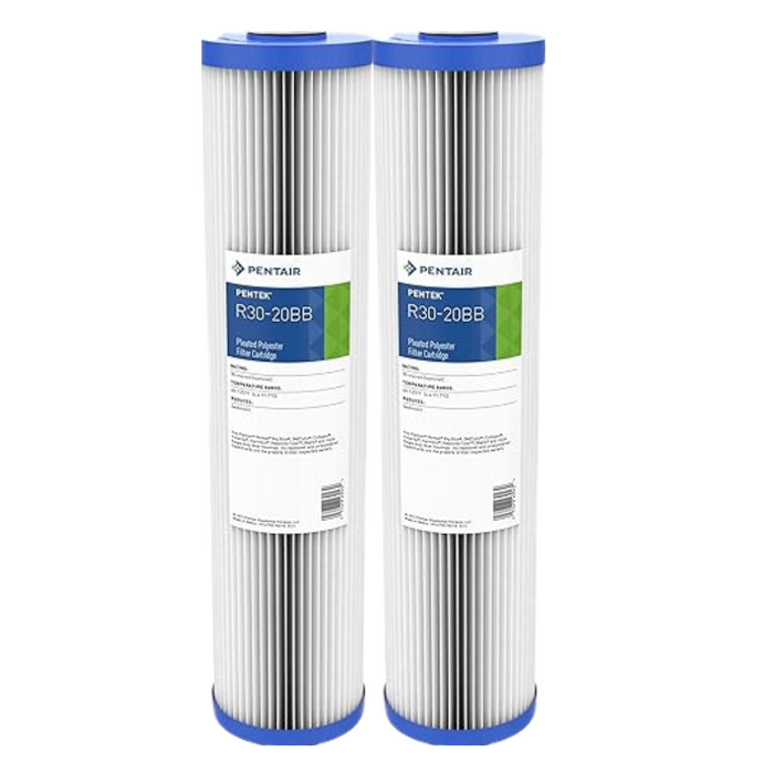 Pentek 20" Big Blue Pleated Polyester 30-Micron Cartridge (Quantity of 2)