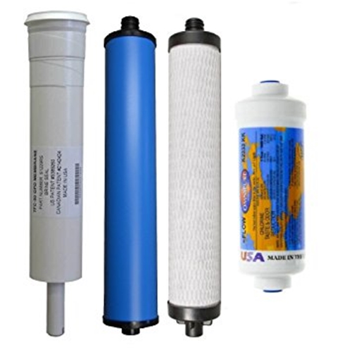 Microline 4-Stage RO Replacement Kit, Three Filters + 50 GPD Membrane 